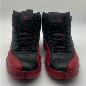 Jordan Men's 2016 Flu Game Black and Red High-Top Sneakers